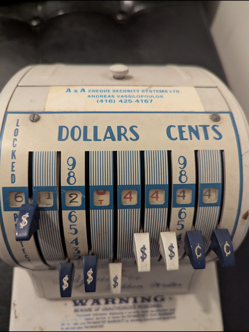 Vintage Paymaster Ribbon Writer Check Protector Machine - Picture 4 of 6